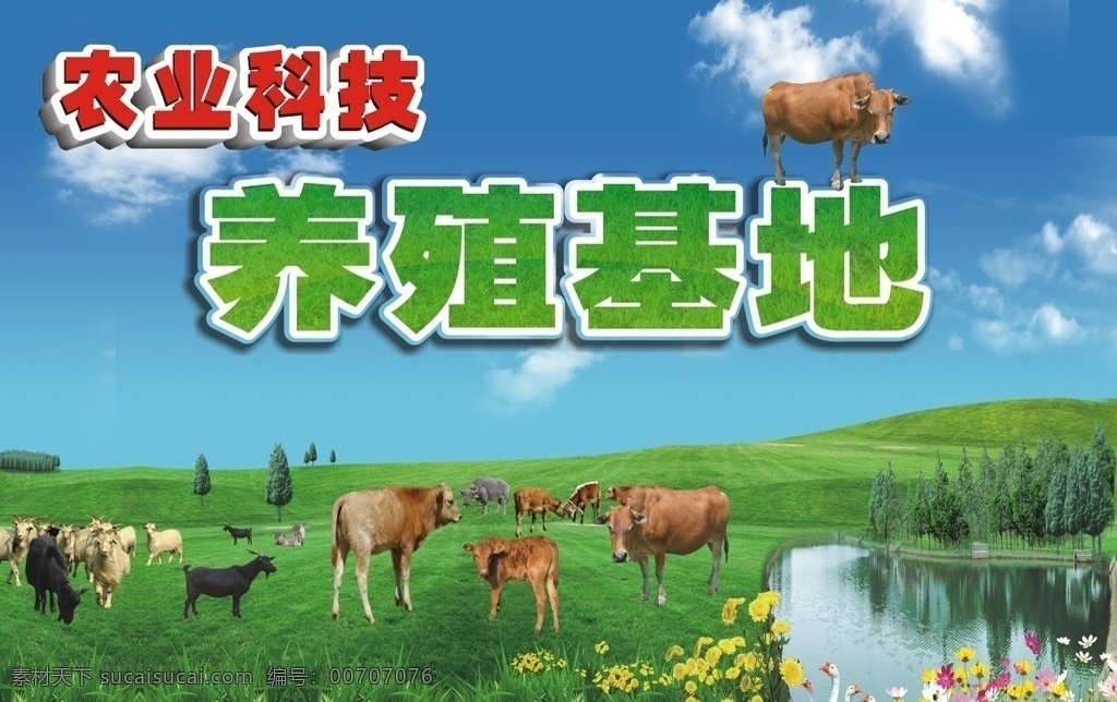 农场养殖背景 农场 养殖场 牛 基地 背景图 羊绿化 绿色 农业 展板模板
