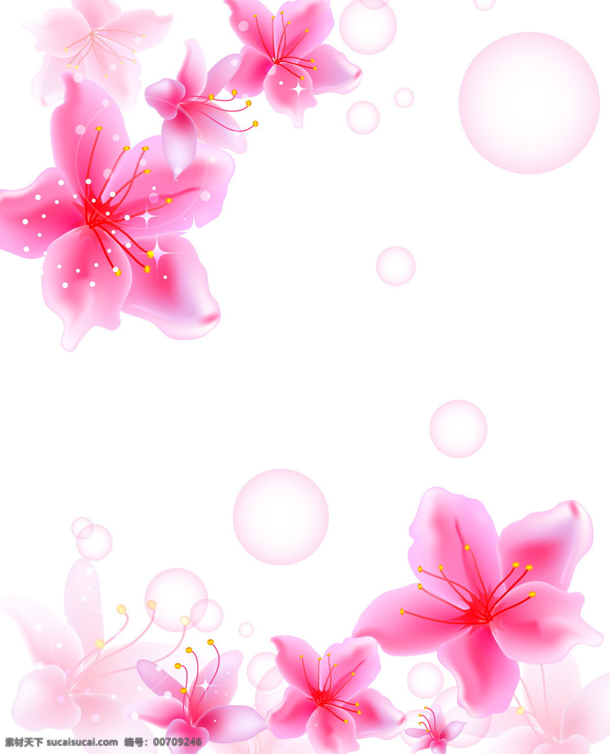 藝術(shù)玻璃 移門背景圖案 百合花 香百合 圓圈 彩圖 夢(mèng)幻背景 底紋邊框 移門圖案