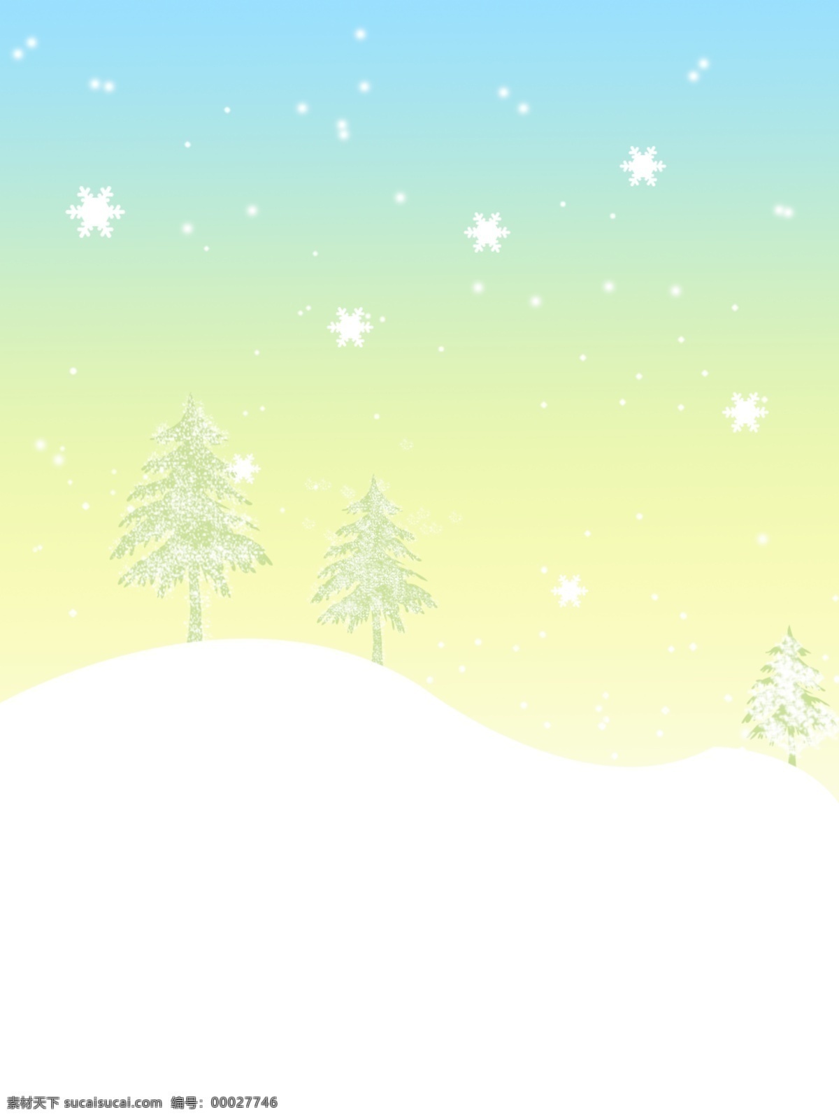 简约 冬季 树木 下雪 背景 图 小清新 创意 雪花 渐变 简单