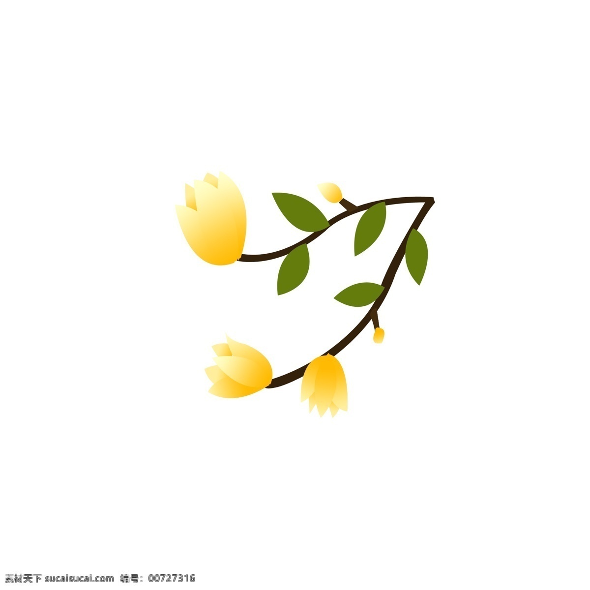 手绘 花卉 植物 小 清新 风格 插画 花朵 鲜花 手绘花 花纹 黄色花 花朵装饰