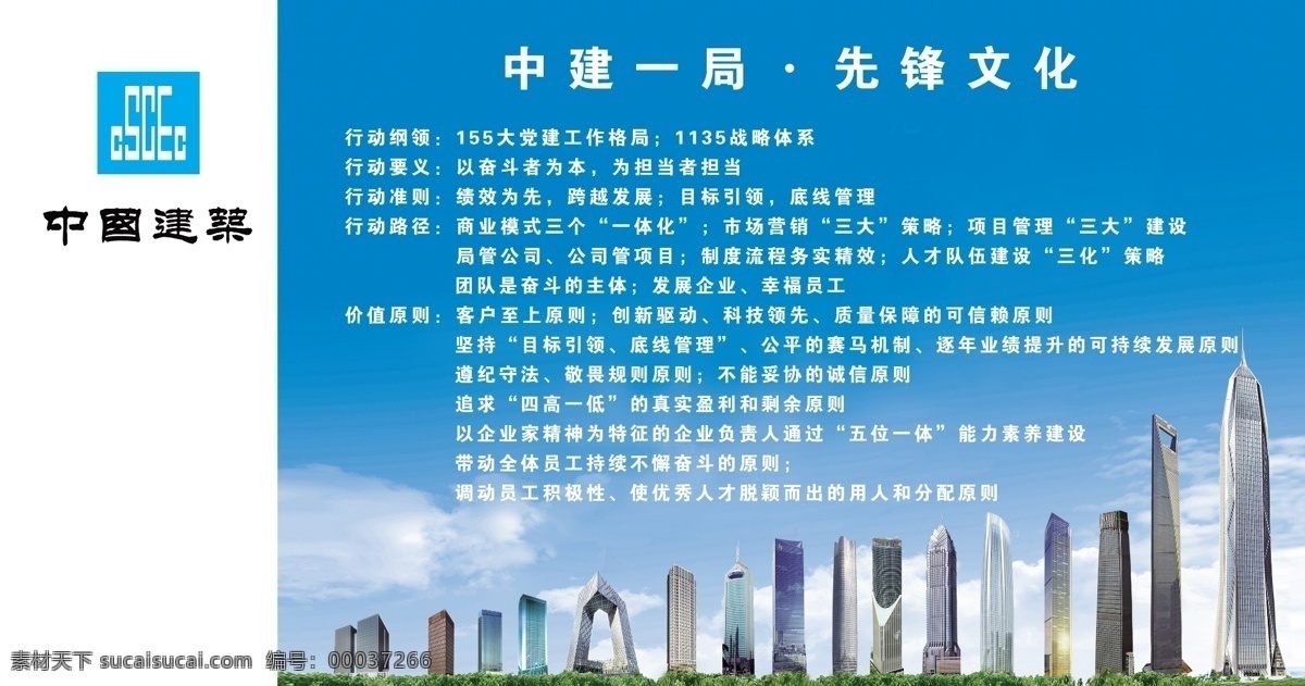 中国 建筑 品牌 墙 一局 中国建筑 先锋文化 品牌墙 广告牌