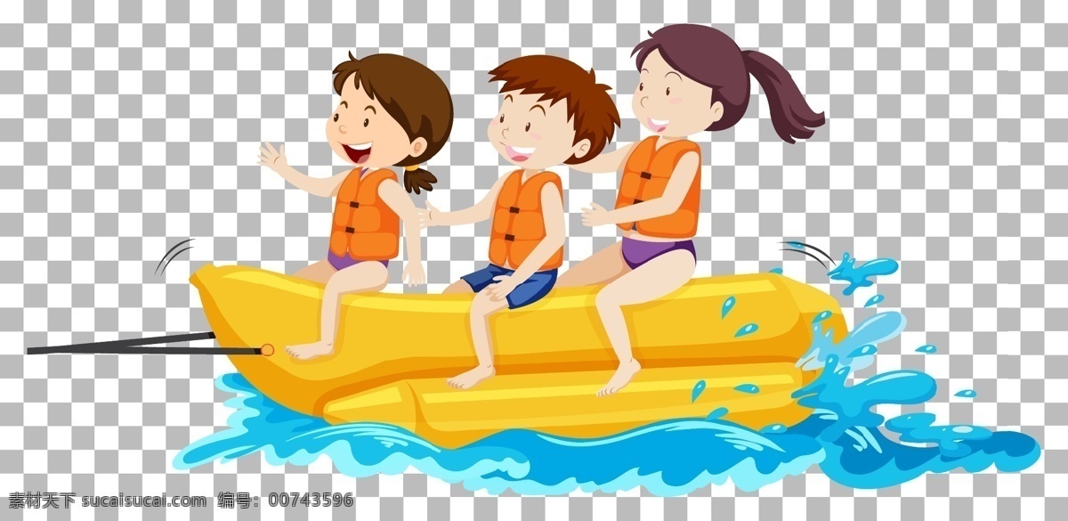 卡通 夏天 儿童 卡通夏天儿童 快乐 生活 儿童素材 漫画 小孩 度假 沙滩 游玩 海水 蓝天 假日 旅游 卡通设计
