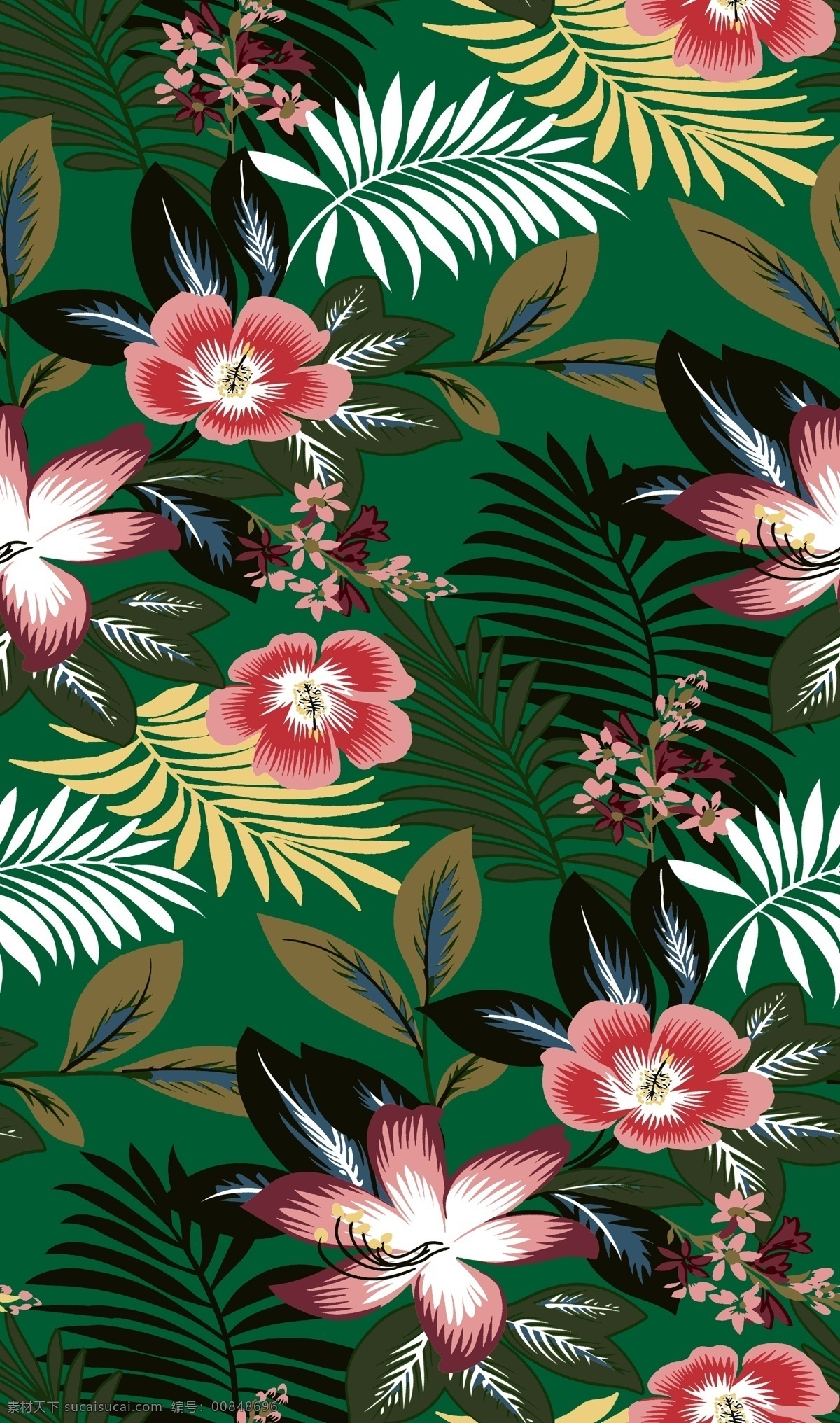 熱帶花 數(shù)碼 印花 熱 帶 花
