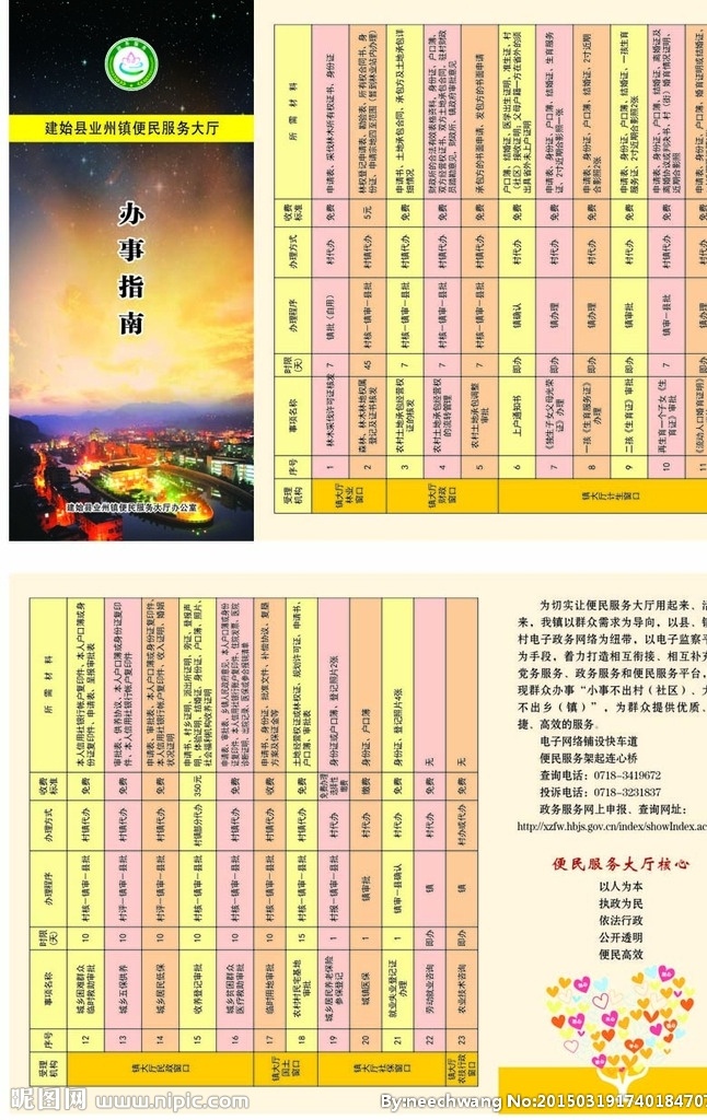 政務(wù)服務(wù)指南 辦事指南 政務(wù)服務(wù) 指南 晚霞 風(fēng)景 服務(wù)指南 宣傳單