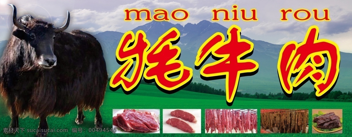 牦牛肉廣告 牦牛肉 牛肉 牛 綠色 草坪