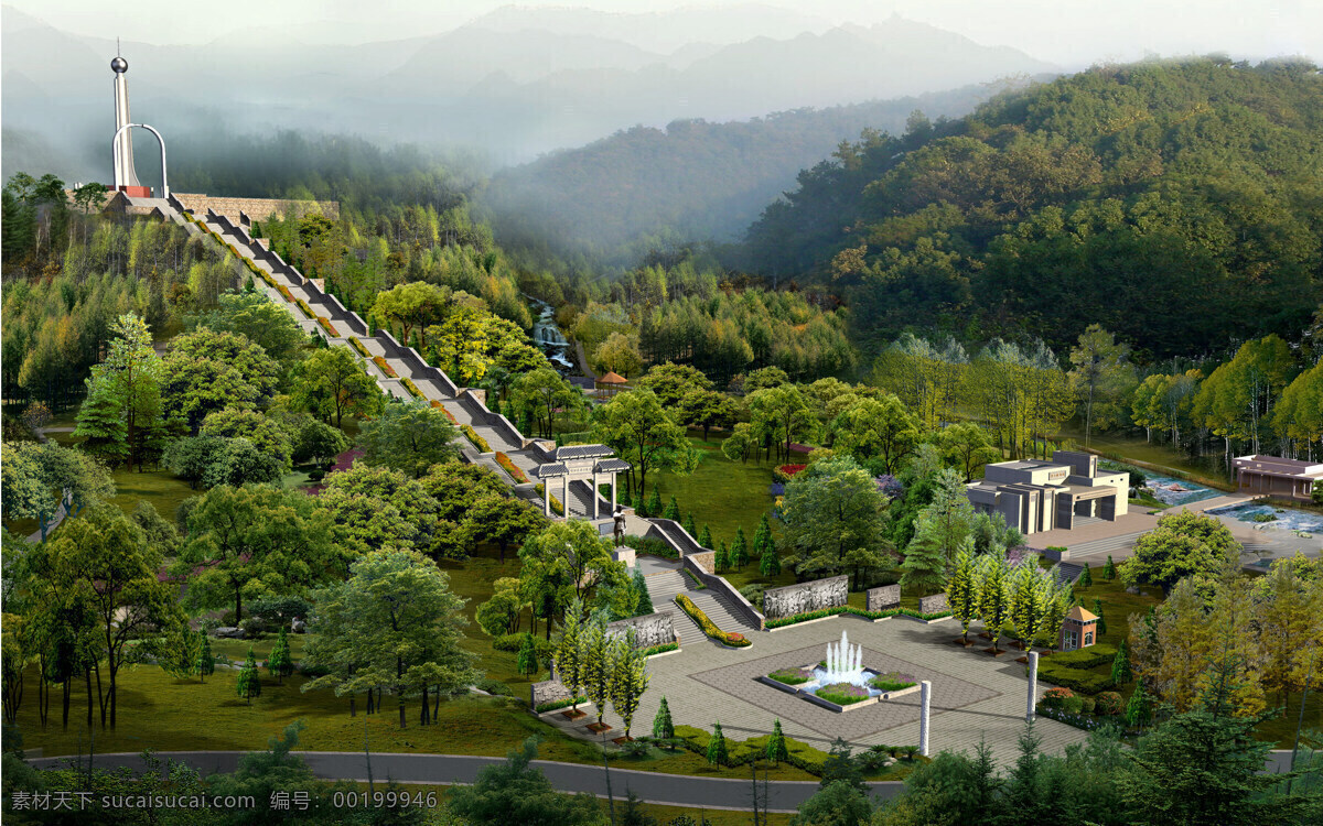 紀(jì)念碑 園林 環(huán)境設(shè)計(jì) 建筑 階梯 景觀設(shè)計(jì) 噴泉 瀑布 裝飾素材 園林景觀設(shè)計(jì)