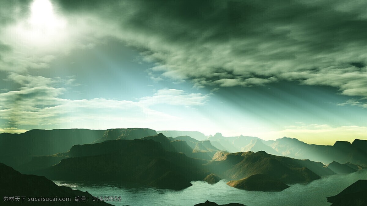 光芒 照射 群山 美景 风景 旅游 桌面背景 云彩 云 旅游摄影 自然风景