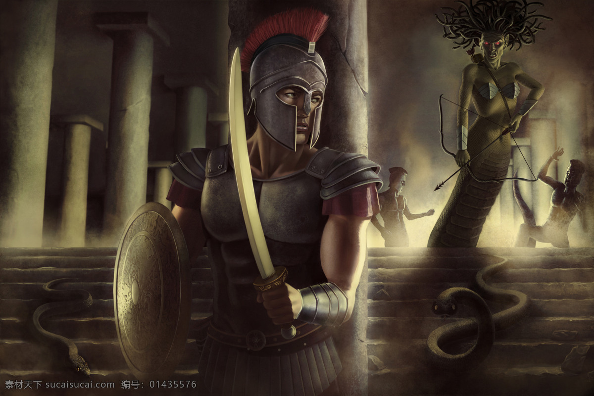 羅馬 武士 插畫 羅馬武士 蛇妖 cg插畫 幻想插圖 抽象插畫 繪畫藝術(shù) 游戲動(dòng)漫插畫 漫畫插畫 文化藝術(shù)