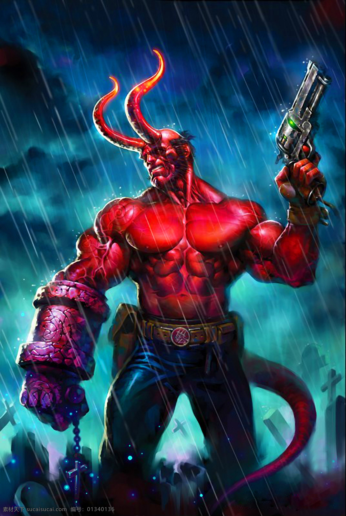 地狱男爵 插图 恐怖 强壮 神秘 电影 地狱 诡异 人物 动漫人物 动漫动画