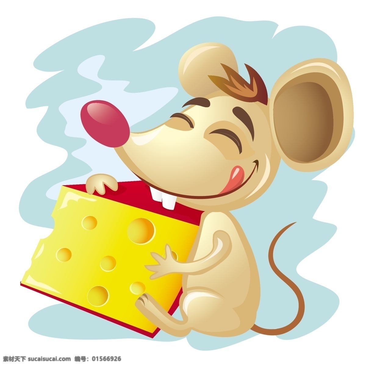 奶酪 卡通 小 老鼠 可爱 表情 创意 矢量 高清图片