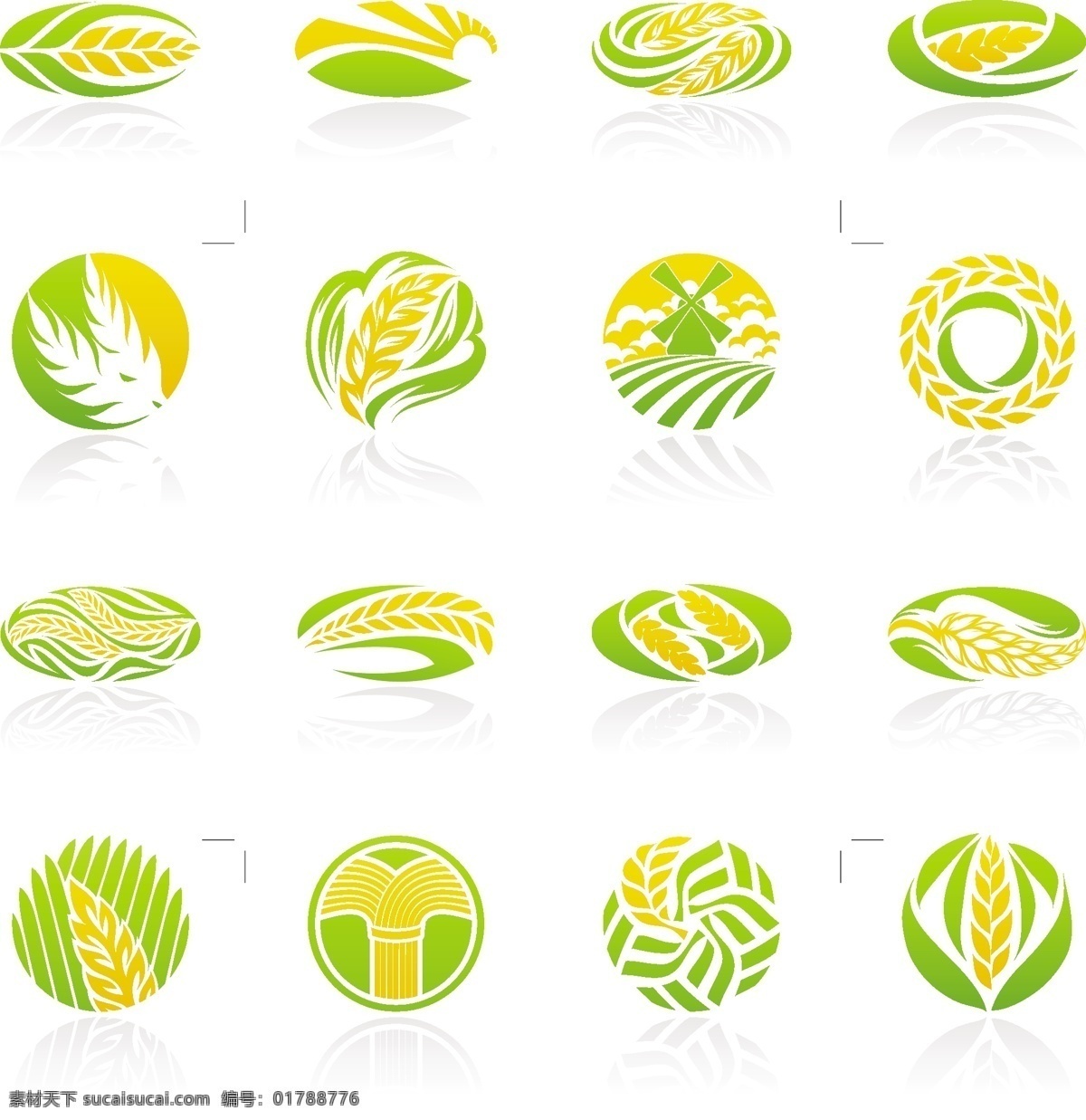 缤纷 色彩 logo 创意设计 矢量 标识 标志 抽象 创意logo 创意标志 稻穗 概念 环保 矢量素材 矢量图 设计素材 叶子 绿叶 麦穗 小鸟 生态 其他矢量图