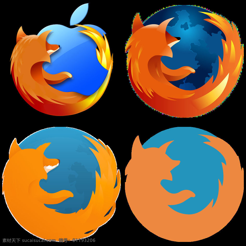 火狐 浏览器 图标 ico 免 抠 透明 新 logo 扁平 搞笑 背景