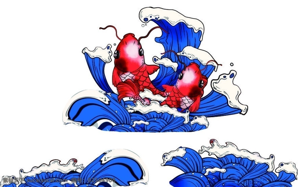 魚 魚躍 海水 魚躍龍門 文化藝術(shù) 繪畫書法