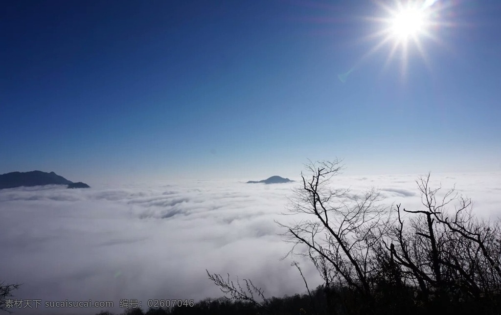 云海 千佛山 藍(lán)天 白云 鳥瞰 自然景觀 自然風(fēng)景