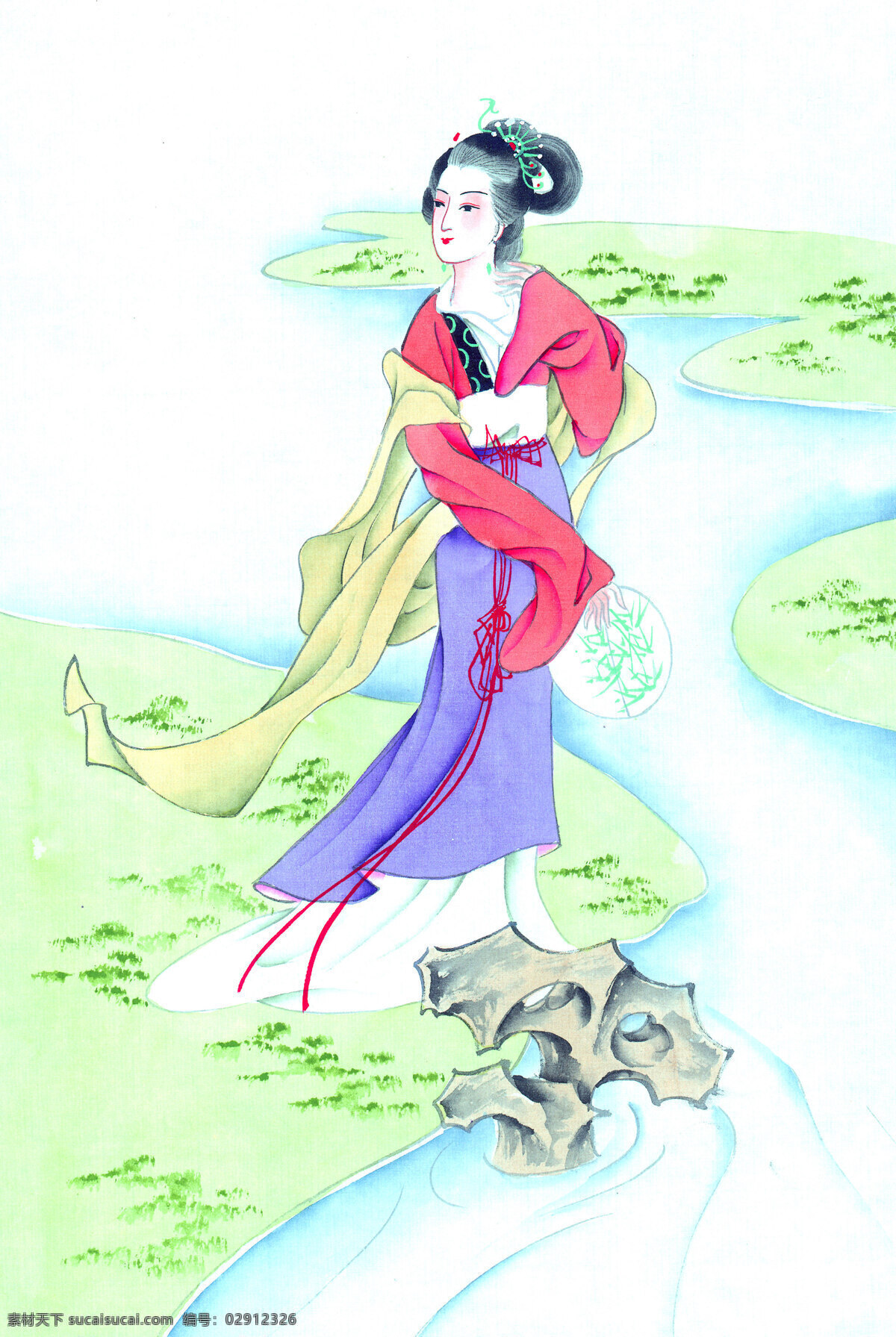 中國畫 藝術 繪畫 美術 國畫 藝術美 女 白色