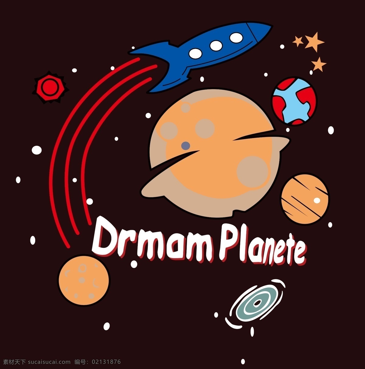 卡通星球 卡通 星球 字母 火箭 星空 好图共享 动漫动画