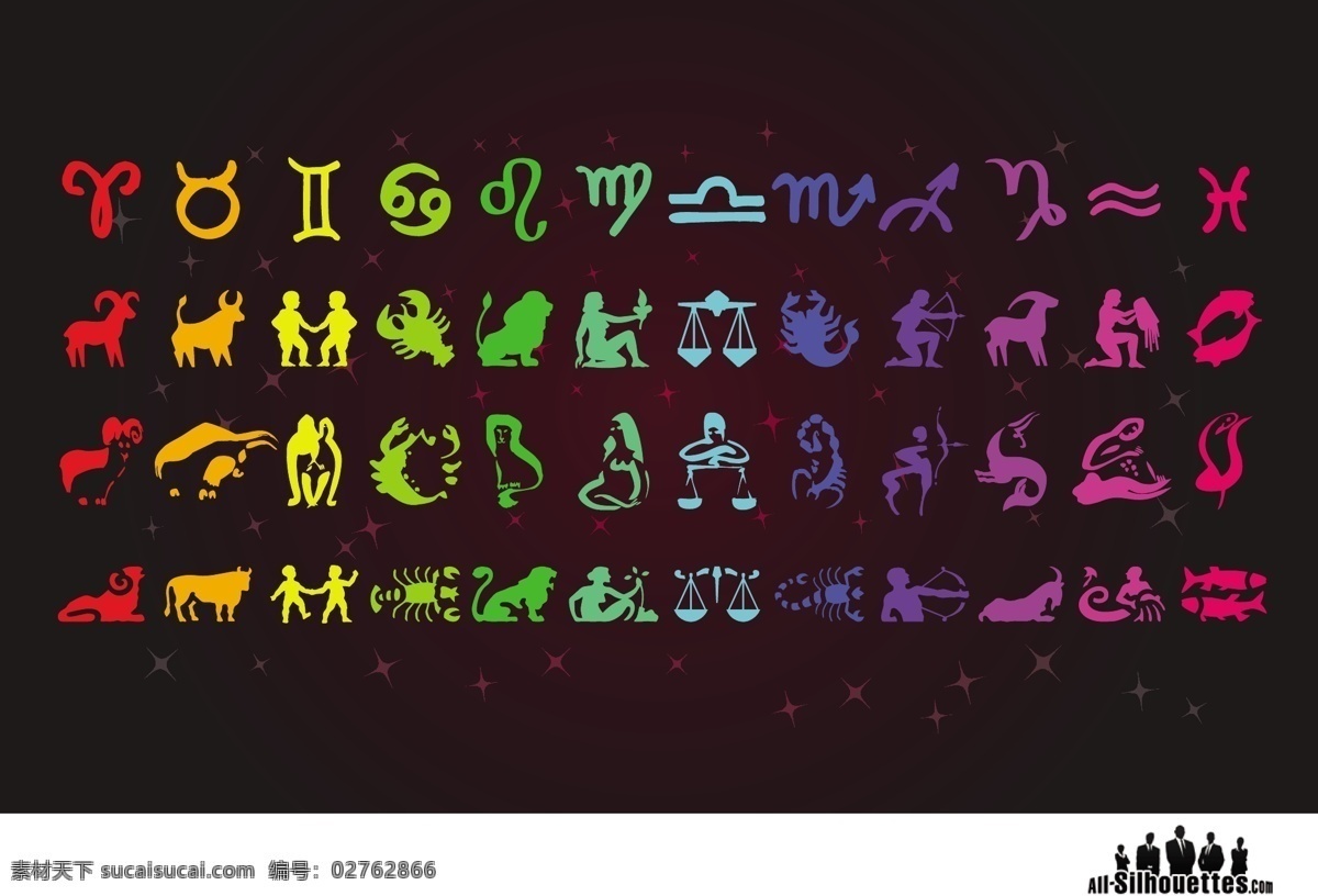 黄道十二宫 插画 日历 神话 生日 图标 图形 未来 星座 占星术 集 矢量图 其他矢量图