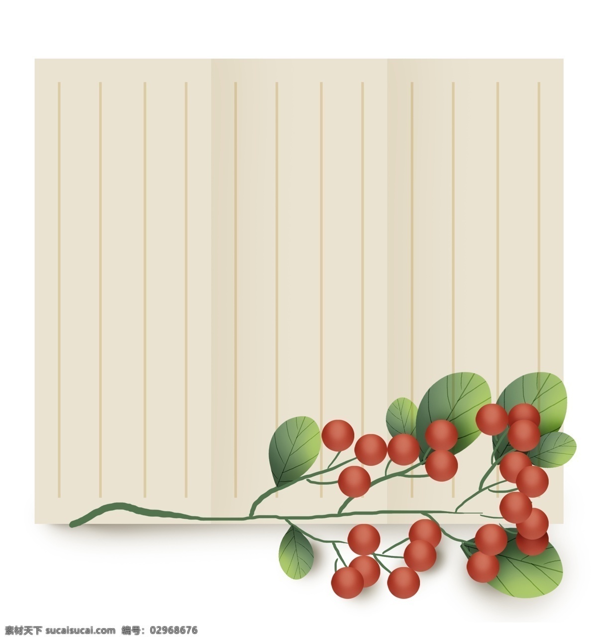 古风 植物 中式 文字 框 春季 山里红 春天标题框 果实 绿色 对话框 春天文字框 叶子 水果 立体