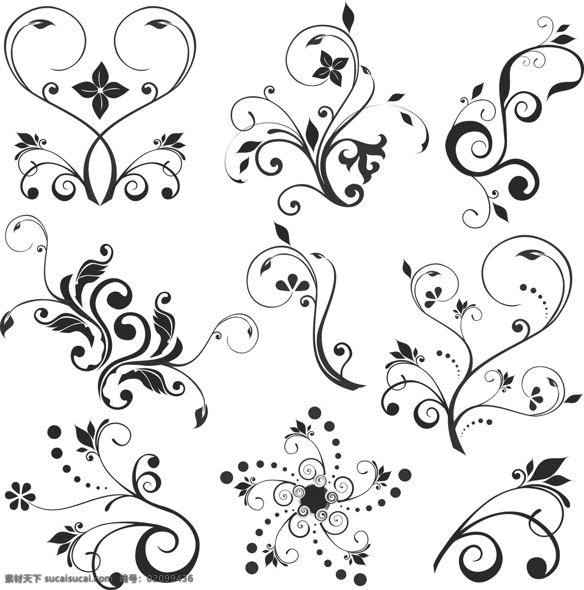 单色 花纹 矢量 创意花卉 单色花纹 花卉设计 花卉图案 花纹样式 模板 设计稿 矢量设计 素材元素 植物花纹 图案设计 源文件 矢量图