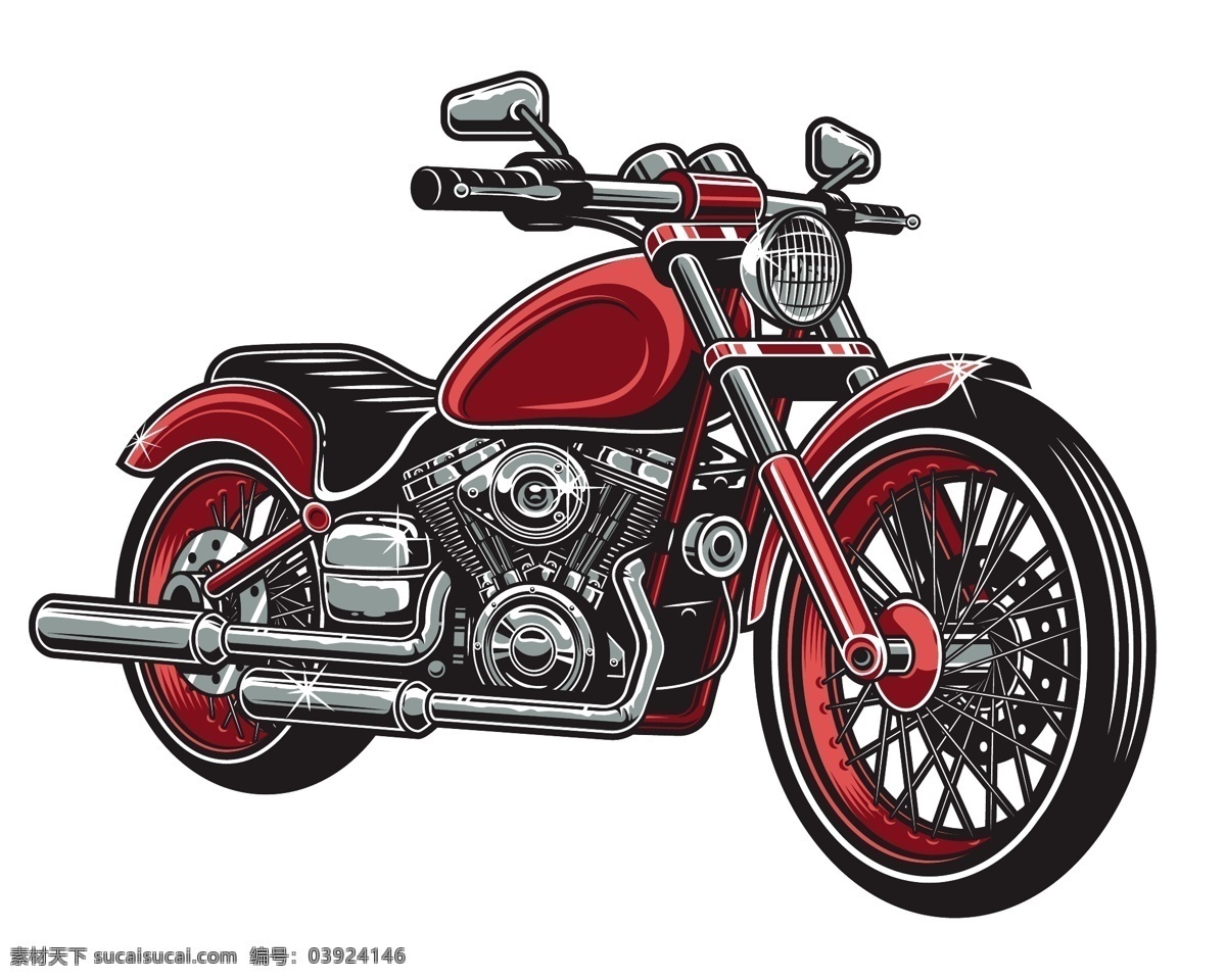 红色 摩托车 车 摩托 部件 俱乐部 club 文化 复古 插画 插图 绘图 图画 上世纪 精美 味道 艺术 趣味 有趣 时尚 图标 logo 标志 标识 icon 美式 西式 国外 外国 空白 背景