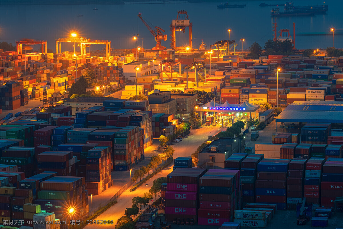 港口 码头 夜晚 背景 海报 素材图片 杂图