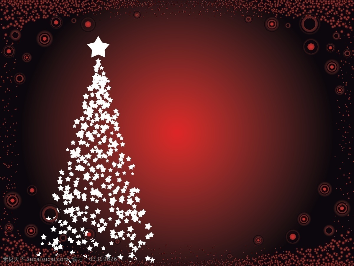 矢量 梦幻 星星 圣诞树 背景 组合 炫光 红色 黑色 圣诞节 海报