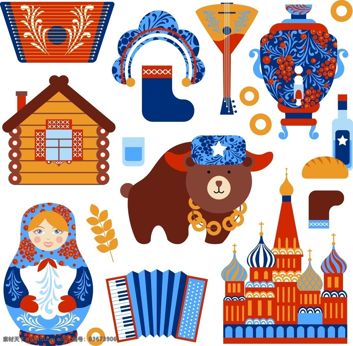 俄罗斯 旅行 主题 插画 建筑 艺术