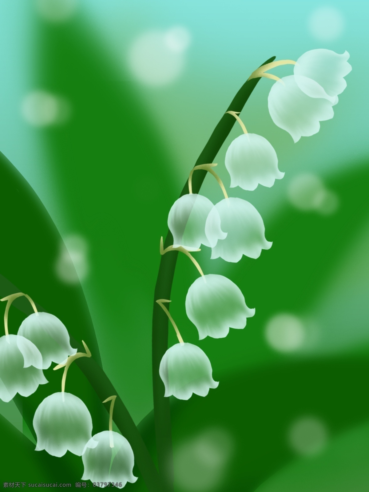 綠色 半 透明 白色 花朵 小 清新 通用 背景 半透明 小清新