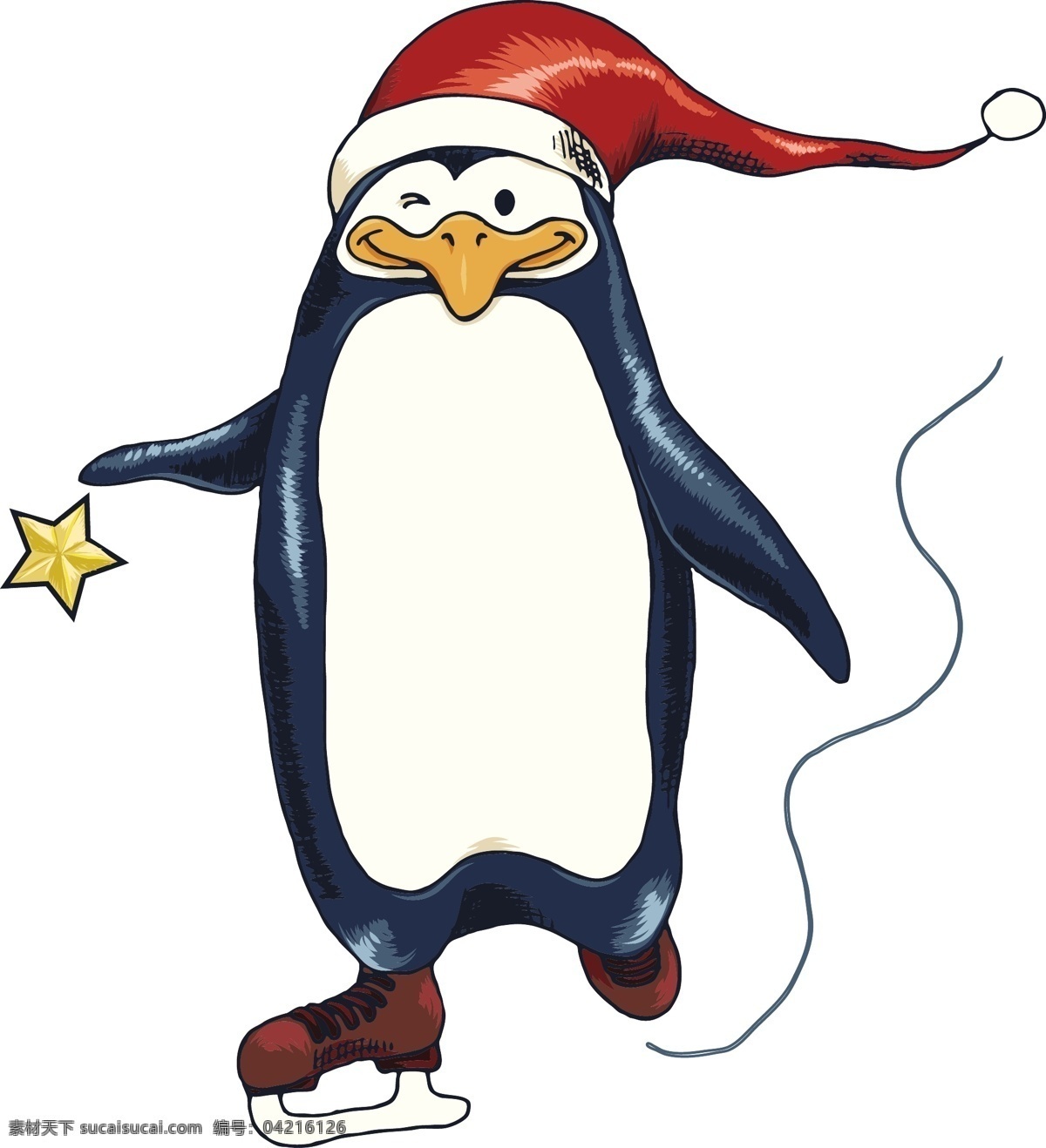 圣诞节 矢量 企鹅 白色
