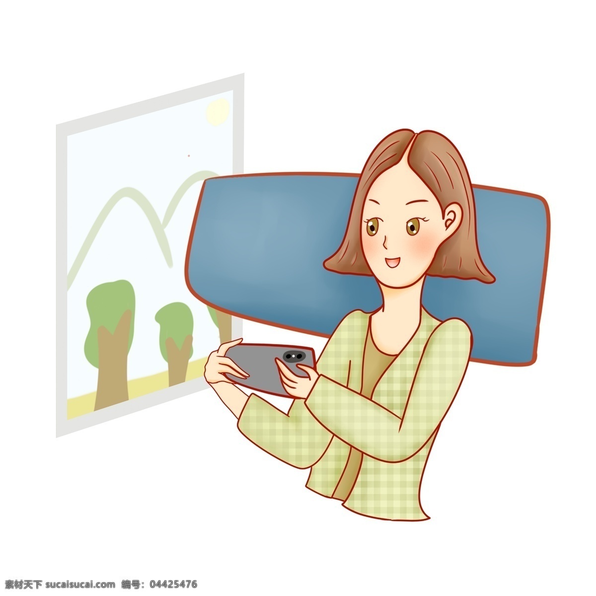 火車 上 看 視頻 女生 動車 看視頻 追劇 回家 旅行 看電影 上網(wǎng) 手機(jī)控