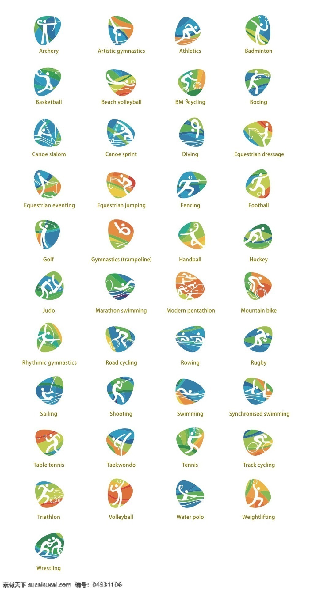 里约 奥运会 运动 项目 图标 sketch 体育 格式