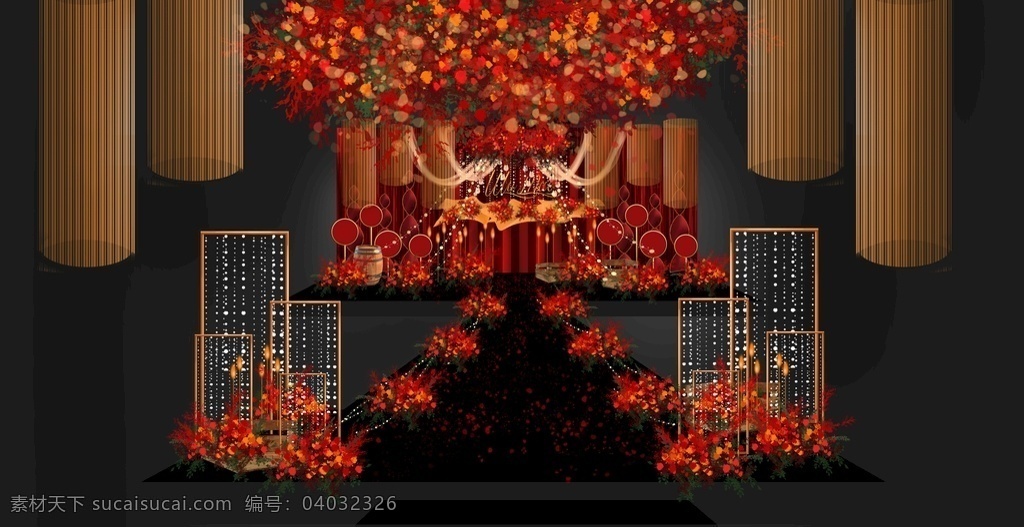 紅 金色 婚禮 效果圖 紅色婚禮 紅金色婚禮 婚禮設(shè)計(jì) 婚禮手繪 婚禮背景