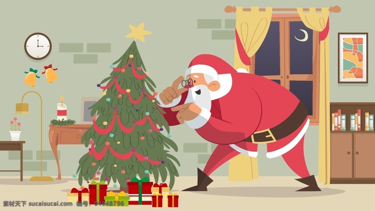 圣诞节 肌理 写实 找 礼物 圣诞老人 矢量 插画 圣诞树 圣诞礼物 肌理写实 找礼物 矢量插画 可爱圣诞老人 搞笑圣诞老人