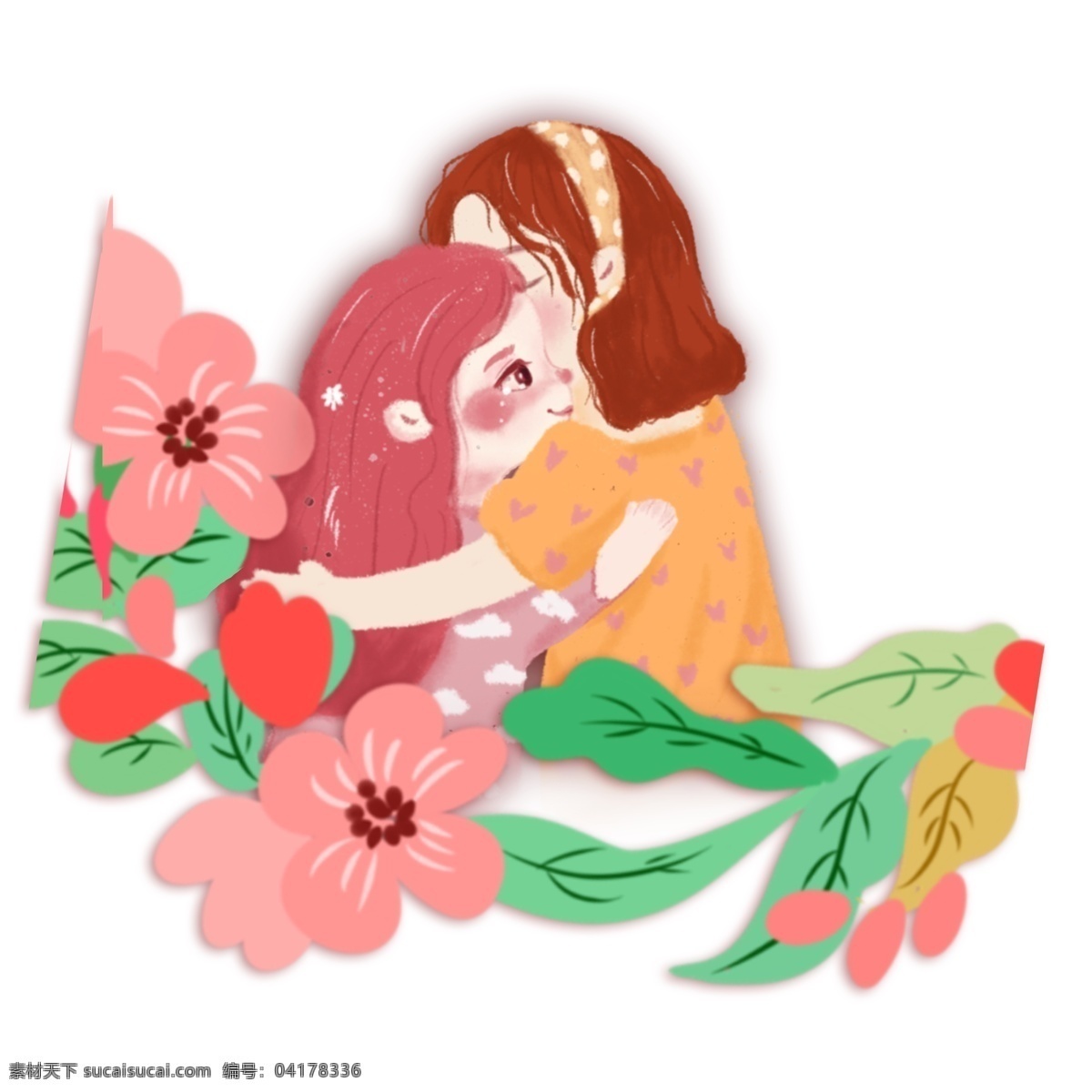 母親節(jié) 母女 插畫 人物 節(jié)日 人物插畫 母親節(jié)插畫 卡通人物 生物靜物