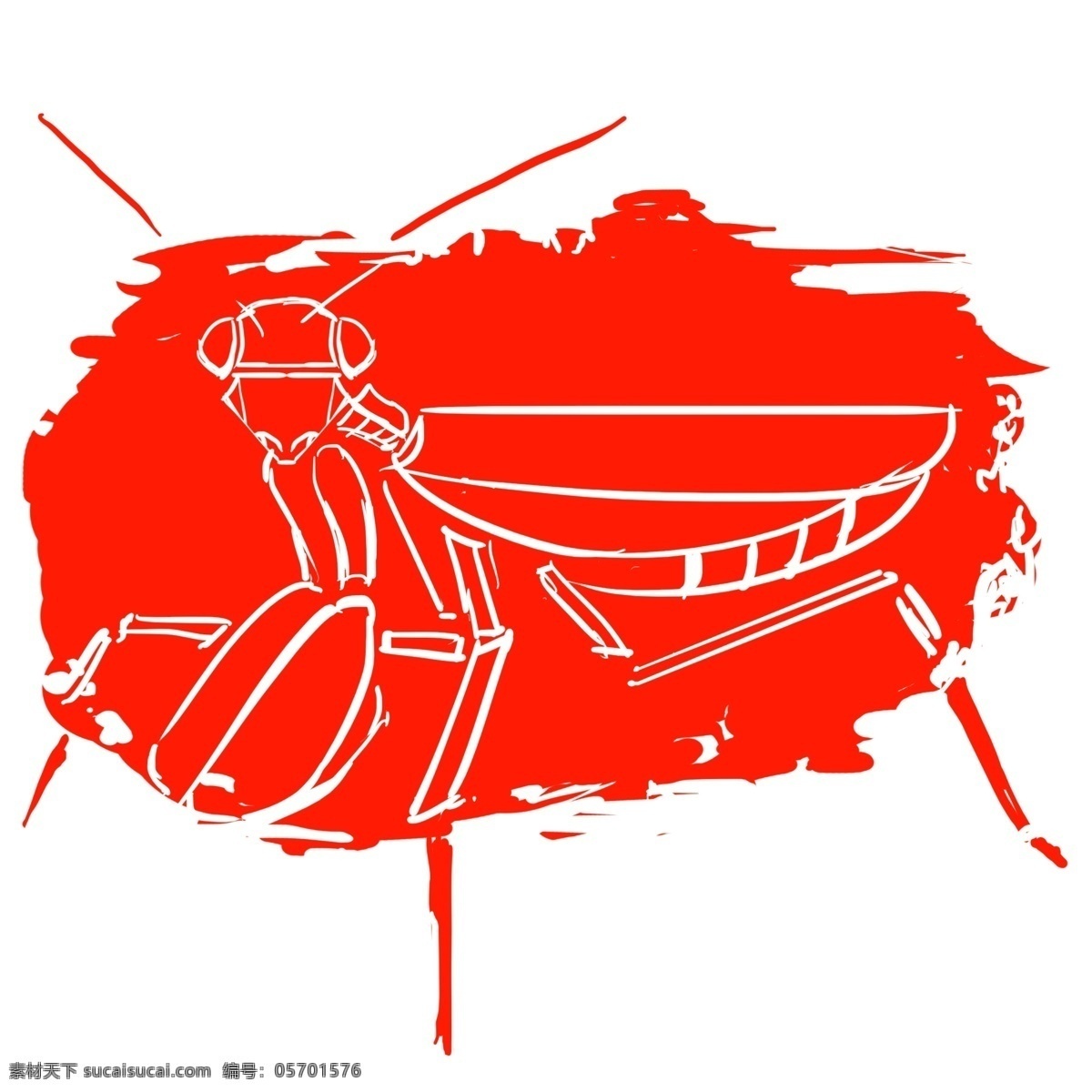 昆虫螳螂印章 昆虫 中国红 古典