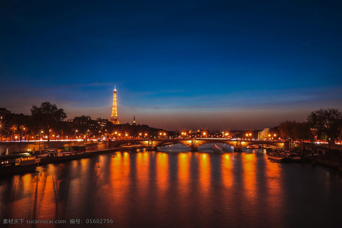 法国巴黎夜景 巴黎 夜景 法国 亚利山大大桥 国外 埃菲尔铁塔 旅游摄影 国外旅游