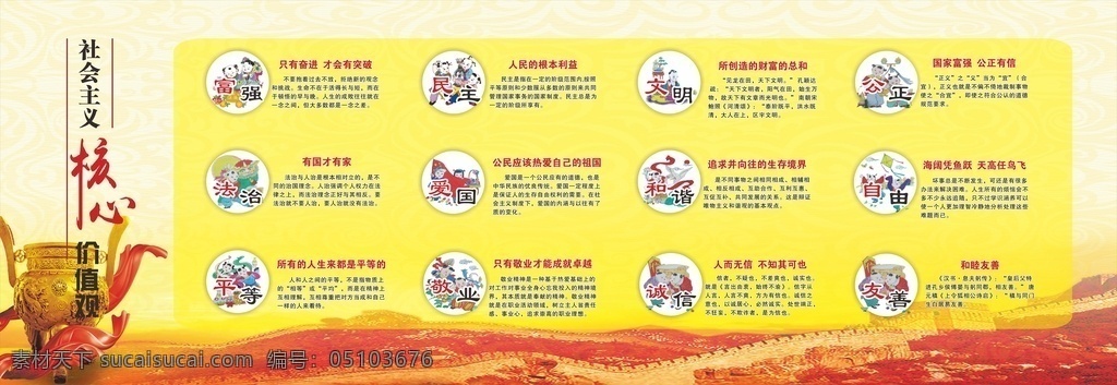 社會主義 核心 價值觀 釋義 展板