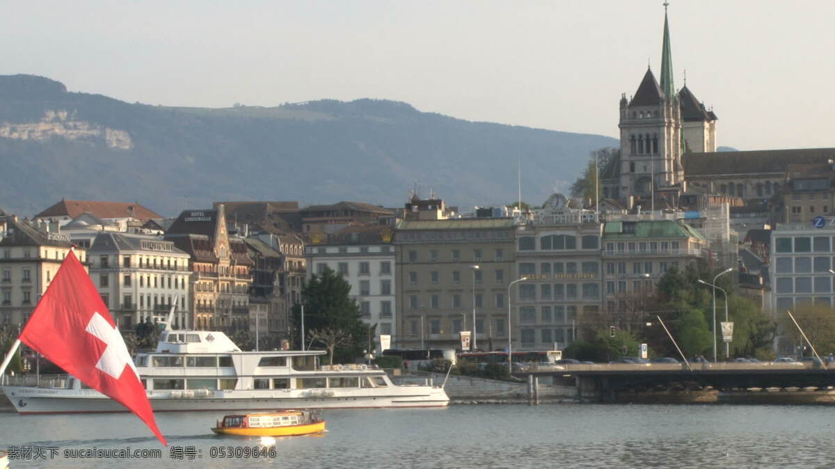 瑞士 国旗 日内瓦湖 股票 视频 视频免费下载 瑞士日内瓦 日内瓦 瑞士国旗 湖 水 船 建筑 avi 灰色