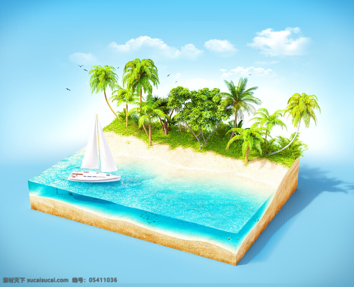 創(chuàng)意 夏日 海灘 旅行 帆船 海洋風(fēng)景 大海風(fēng)景 沙灘 椰樹(shù) 旅游 旅行主題 旅游素材 自然風(fēng)景 自然景觀 青色 天藍(lán)色