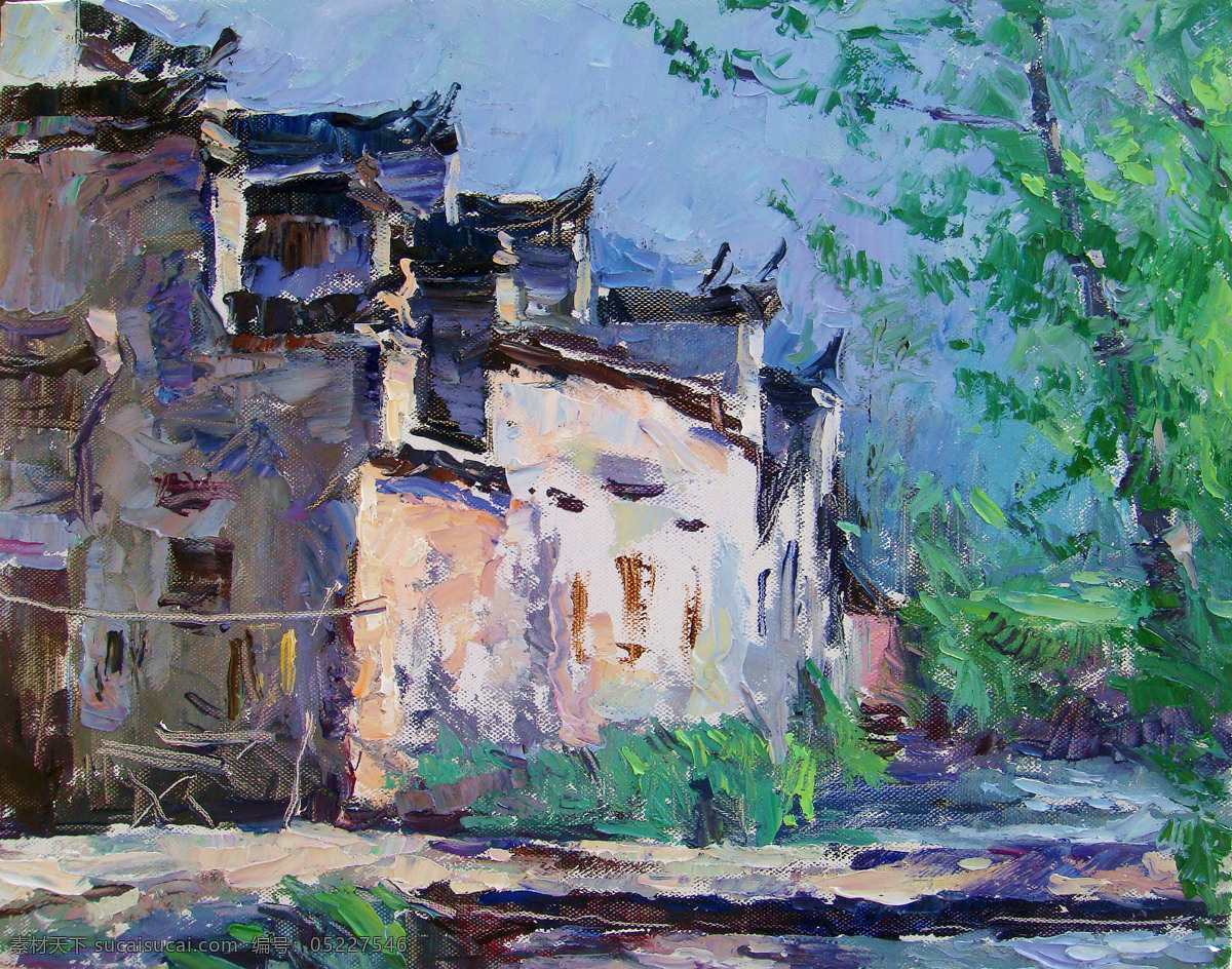 村莊 房屋 風(fēng)景 繪畫(huà)書(shū)法 美術(shù) 民居 農(nóng)家 皖南民居 油畫(huà) 鄉(xiāng)土 樹(shù)木 油畫(huà)藝術(shù) 油畫(huà)作品26 文化藝術(shù) 家居裝飾素材