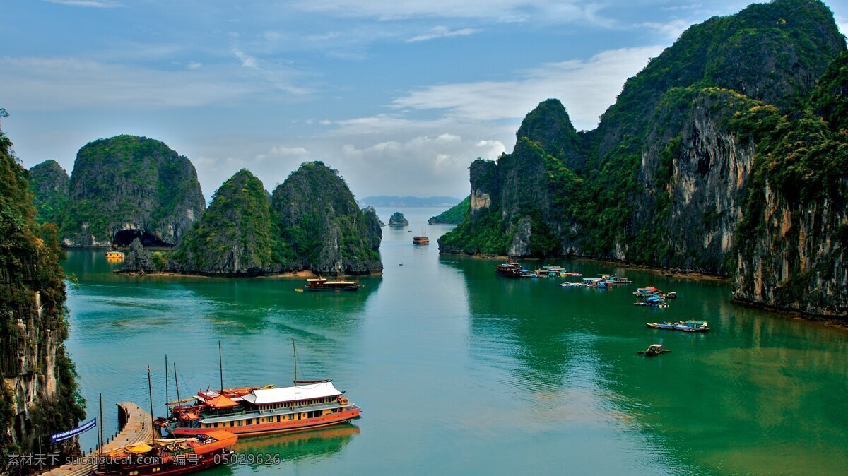 越南 山水 风景图片 海 船 山 山水风景 旅游摄影 国外旅游