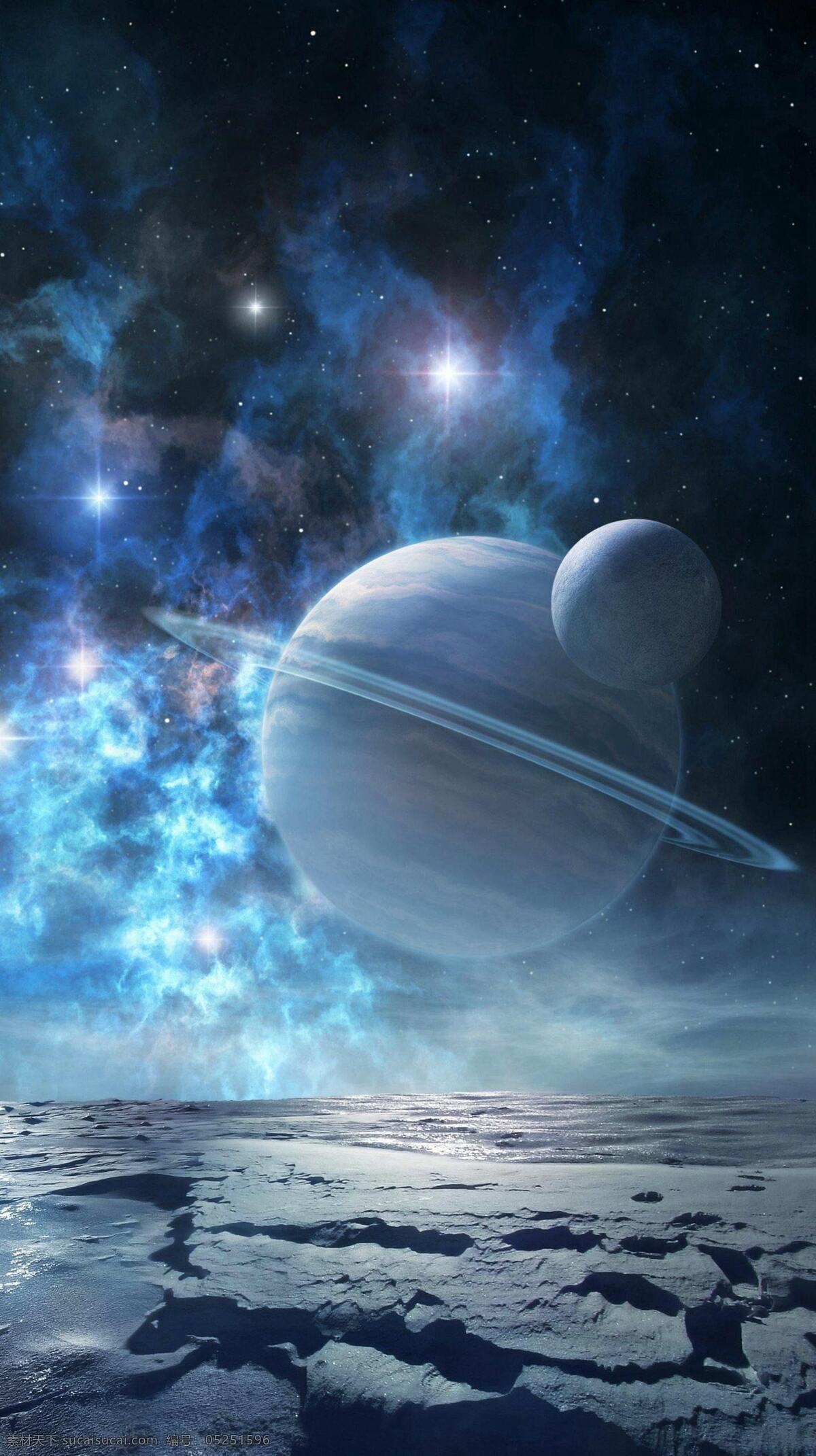 蓝色 星球 星空图片 科幻 宇宙 木星 土星 星云 卫星 星空 手机壁纸