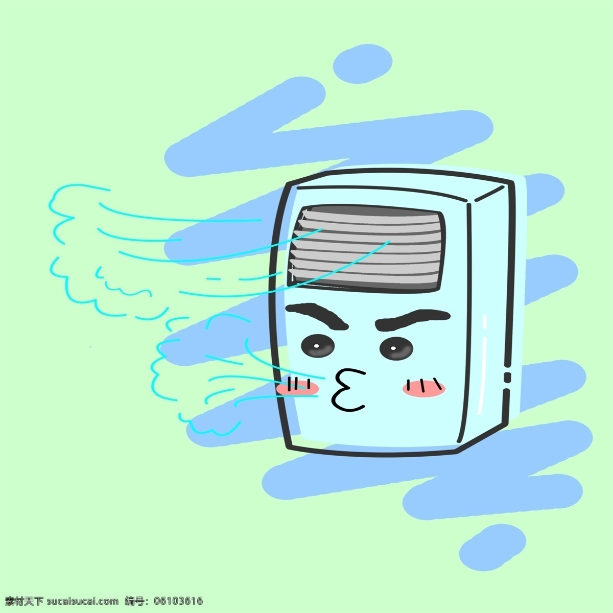 卡通 可愛 夏日 英雄 冰箱 商用 元素 圖標(biāo) 清涼 空調(diào) 夏天 元素圖標(biāo) 涼爽