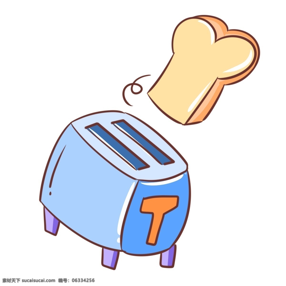 蓝色 卡通 面包机 插图 吐司面包 蓝色面包机 卡通面包机 面包机插图 蓝色电器 家电 面包