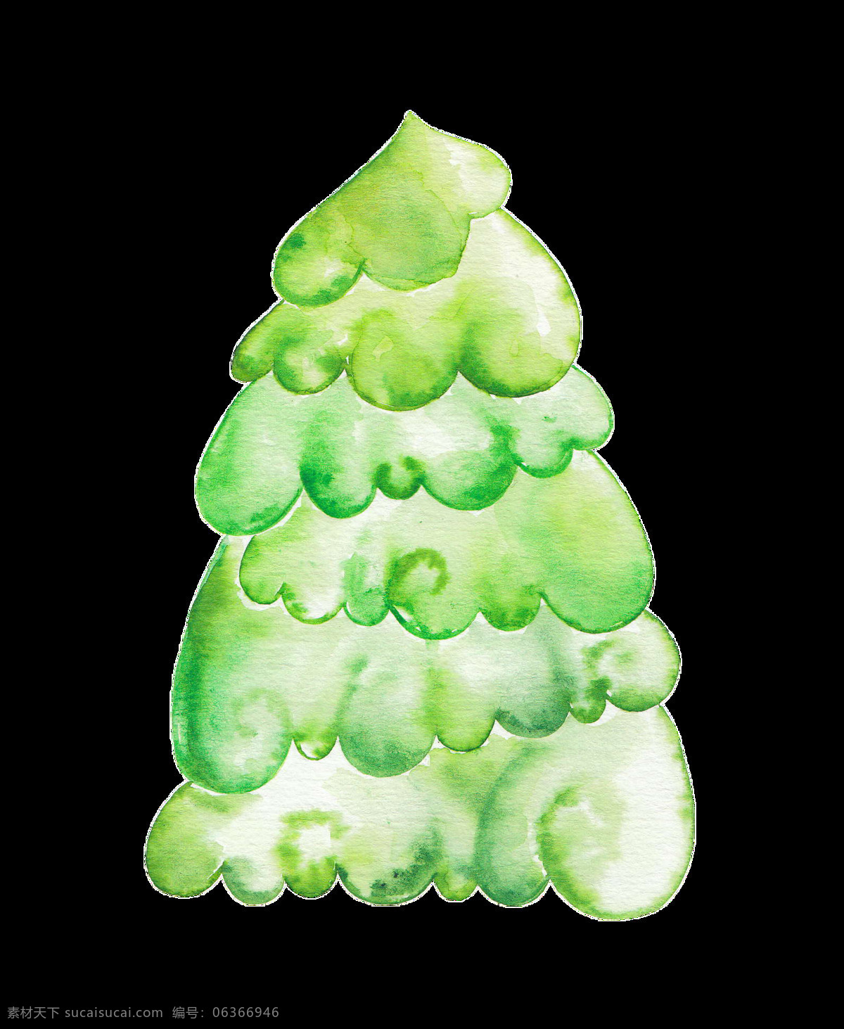 卡通 創(chuàng)意 松樹 透明 png素材 漸變 綠色 免扣素材 圣誕