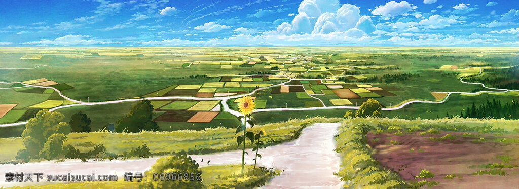 清新 綠色 田野 淘寶 全 屏 banner 背景 藍(lán)天 綠色田野