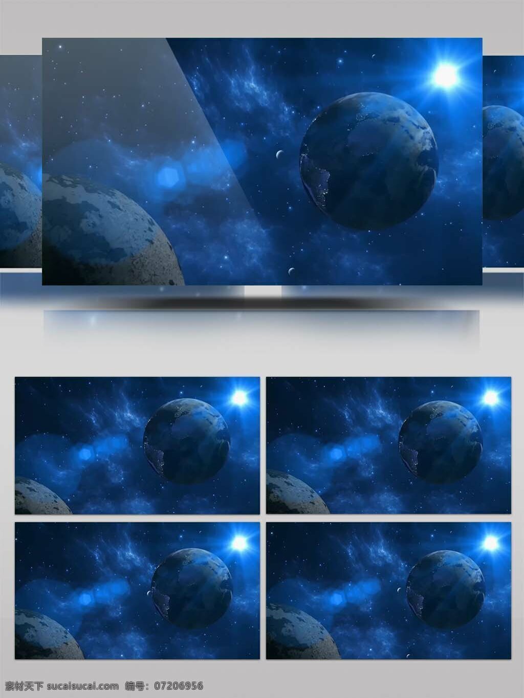 高清 蓝色 科技 星球 地球 动态 背景 光效 震撼 大气 星系 太阳系 影视 特效 宣传片 会声会影 后期制作 行星 陨石 撞击 飞行 大片 史诗
