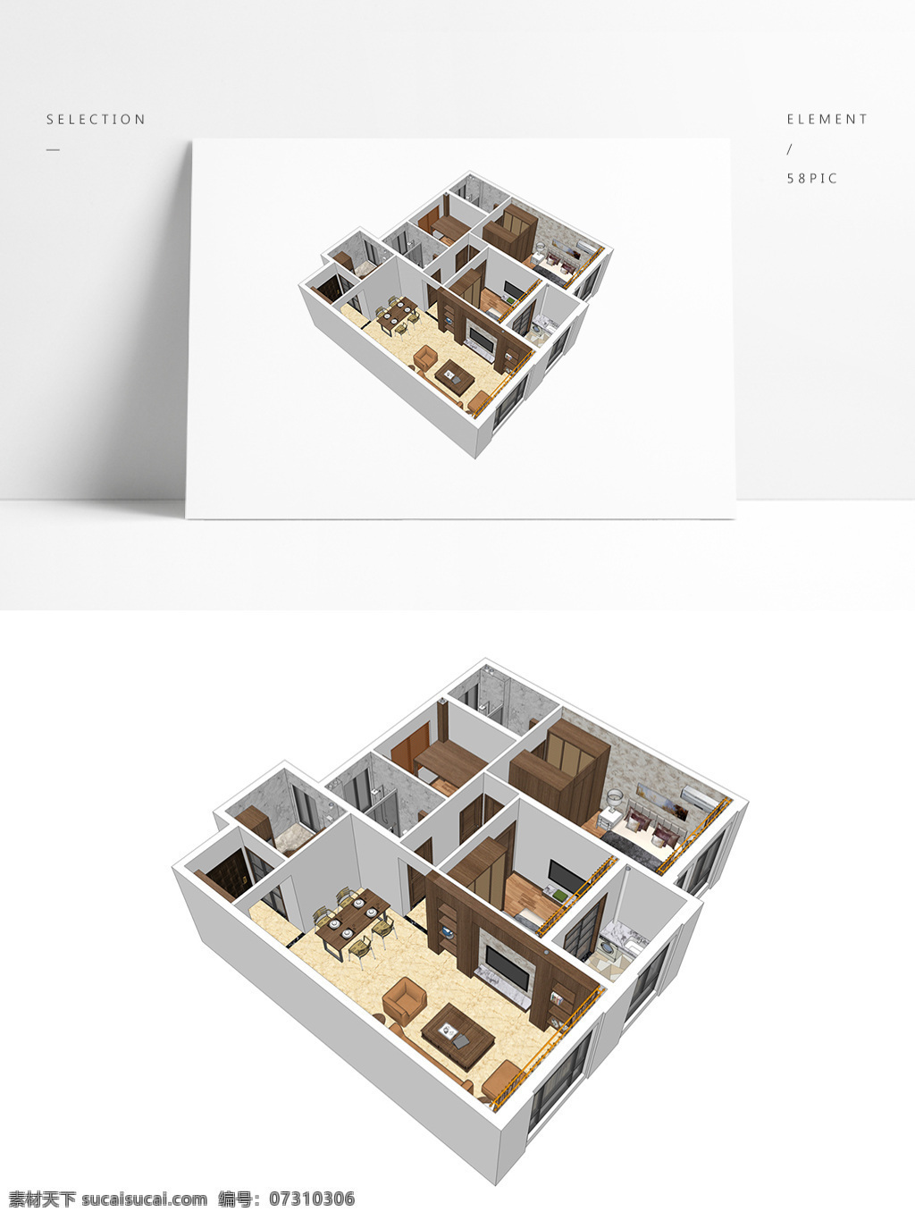 中式 风格 住宅 su 透视 模型 室内空间设计 住宅室内设计 样板房 3d模型 su模型 草图大师模型 家具模型 中式风格