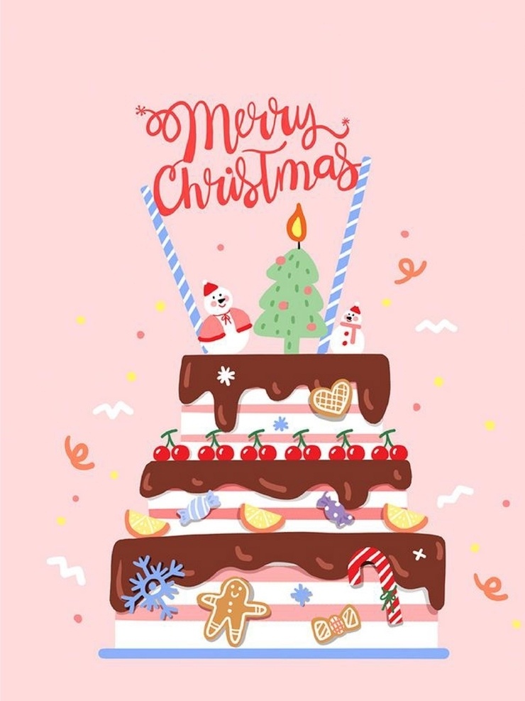 圣诞蛋糕图片 圣诞节 海报 元素 背景 插画 底纹边框 背景底纹