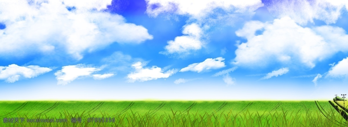 原创 手绘 精品 写实 类 蓝天 白云 森林 草地 背景 写实类 蓝天白云 草地类背景